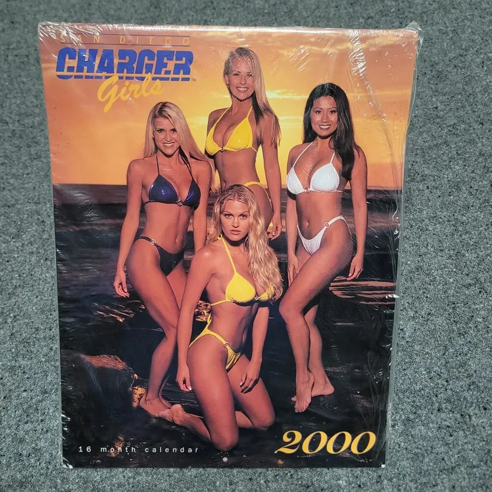 Vintage Y2K San Diego Charger Girls Calendar Bikini Babes 16 Month Swimsuit NEW